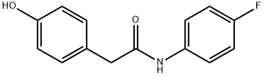 N-(4-フルオロフェニル)-2-(4-ヒドロキシフェニル)アセトアミド 化学構造式