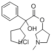 1-Methyl-3-(a-cyclopentylmandeloyloxy)pyrrolidinehydrochloride 化学構造式