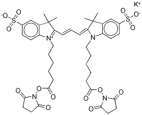 CYANINE 3 BIHEXANOIC ACID DYE, SUCCINIMIDYL ESTER, POTASSIUM SALT Structure