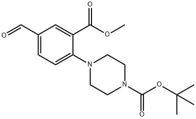 tert-Butyl 4-[4-formyl-2-(methoxycarbonyl)-phenyl]piperazine-1-carboxylate Structure