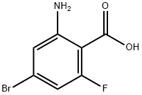 2-アミノ-4-ブロモ-6-フルオロ安息香酸 化学構造式