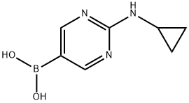 2-(环丙胺基)嘧啶-5-硼酸, 1312942-14-5, 结构式