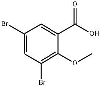 3,5-ジブロモ-2-メトキシベンゼンカルボン酸 化学構造式