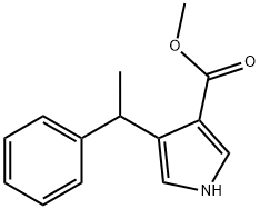 4-(1-フェニル-エチル)-1H-ピロール-3-カルボン酸メチルエステル 化学構造式