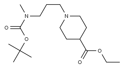 1-[3-(tert-Butoxycarbonyl-Methyl-aMino)-propyl]-piperidine-
4-carboxylic acid ethyl ester Struktur