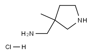 (3-甲基吡咯烷-3-基)甲胺盐酸盐,1313738-93-0,结构式