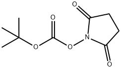 N-[(tert-ブトキシカルボニル)オキシ]スクシンイミド 化学構造式