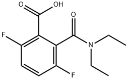 N,N-ジエチル-3,6-ジフルオロフタラミン酸 化学構造式
