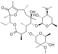 9,12-エポキシ-11-オキソ-11,12-ジデオキシ-9,10-ジデヒドロ(9-デオキソエリトロマイシン) 化学構造式