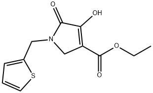 4-羟基-5-氧-1-(2-噻吩基甲基)-2,5-二氢-1H-吡咯-3-羧酸乙酯, 131436-78-7, 结构式