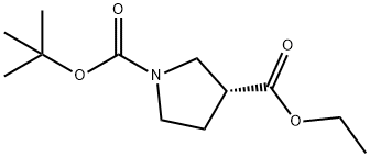 (R)-1-BOC-3-吡咯烷甲酸乙酯 结构式