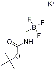 カリウム[[(tert-ブトキシカルボニル)アミノ]メチル]トリフルオロボラート 化学構造式