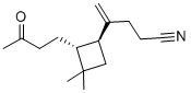 (2R,3S)-1,1-DIMETHYL-2-(3-OXOBUTYL)-3-(3-CYANO-1-METHYLENEPROPYL) CYCLOBUTANE, 96 Structure