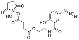 1-(N-(2-hydroxy-5-azidobenzoyl)-2-aminoethyl)-4-(N-hydroxysuccinimidyl)succinate Structure