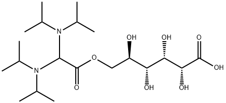 6-O-[2,2-ビス(ジイソプロピルアミノ)アセチル]-D-グルコン酸 化学構造式