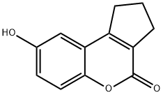 8-ヒドロキシ-2,3-ジヒドロシクロペンタ[C]クロメン-4(1H)-オン 化学構造式