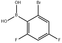 2-ブロモ-4,6-ジフルオロフェニルボロン酸 化学構造式