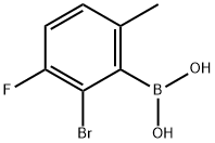 2-Bromo-3-fluoro-6-methylphenylboronicacid 化学構造式