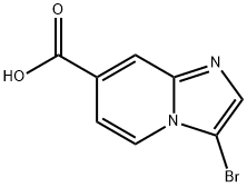 3-ブロモイミダゾ[1,2-A]ピリジン-7-カルボン酸 化学構造式