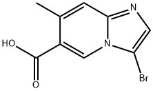 Imidazo[1,2-a]pyridine-6-carboxylic acid, 3-bromo-7-methyl- 化学構造式