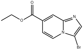 IMidazo[1,2-a]pyridine-7-carboxylic acid, 3-broMo-, ethyl ester 化学構造式