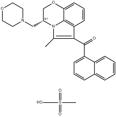 (R)-(+)-WIN 55,212-2 甲磺酸盐,131543-23-2,结构式