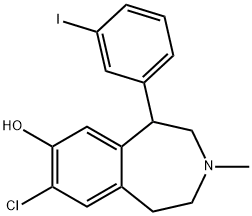 7-chloro-8-hydroxy-1-(3'-iodophenyl)-3-methyl-2,3,4,5-tetrahydro-1H-3-benzazepine Structure