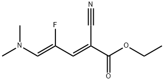 2,4-Pentadienoic acid, 2-cyano-5-(dimethylamino)-4-fluoro-, ethyl ester, (2E,4Z)- Struktur