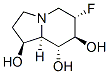 1,7,8-Indolizinetriol, 6-fluorooctahydro-, 1S-(1.alpha.,6.beta.,7.alpha.,8.beta.,8a.beta.)- Struktur