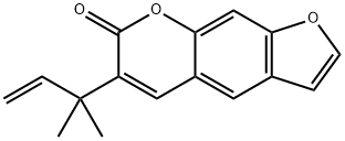 6-(1,1-ジメチルアリル)-7H-フロ[3,2-g][1]ベンゾピラン-7-オン 化学構造式