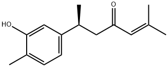 (6S)-2-メチル-6-(3-ヒドロキシ-4-メチルフェニル)-2-ヘプテン-4-オン 化学構造式
