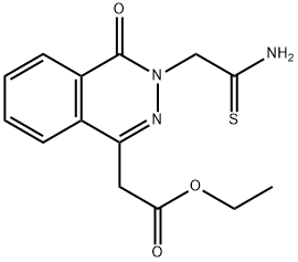 2-[3-(2-アミノ-2-チオキソエチル)-4-オキソ-3,4-ジヒドロフタラジン-1-イル]酢酸エチル 化学構造式
