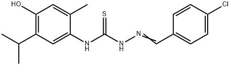Benzaldehyde, p-chloro-, 4-(5-hydroxycarvacryl)-3-thiosemicarbazone Structure