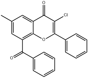 8-Benzoyl-3-chloro-6-methyl-2-phenylchromone 结构式