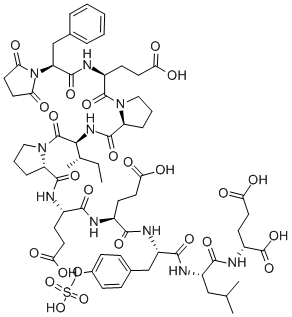 SUCCINYL-(PRO58,D-GLU65)-HIRUDIN (56-65) (SULFATED),131791-98-5,结构式