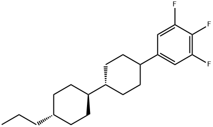 ｔｒａｎｓ４プロピルｔｒａｎｓ４’（３，４，５トリフルオロフェニル）ビシクロヘキシル 化学構造式