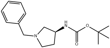 (S)-(-)-1-BENZYL-3-(BOC-AMINO)PYRROLIDINE 化学構造式
