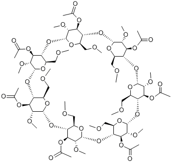 七(3-O-乙酰基-2,6-二-O-甲基)-BETA-环糊精, 131889-29-7, 结构式