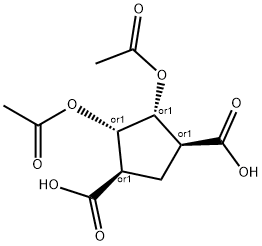 4,5-diacetyloxycyclopentane-1,3-dicarboxylic acid Struktur