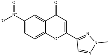 4H-1-Benzopyran-4-one, 2-(2-methyl-1H-1,2,3-triazol-4-yl)-6-nitro-,131924-51-1,结构式