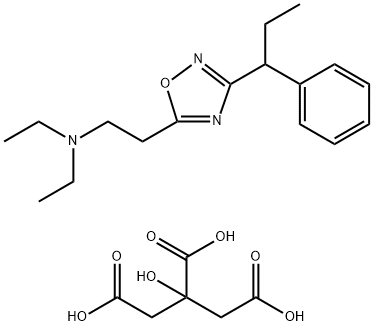 5-[2-(diethylammonio)ethyl]-3-(1-phenylpropyl)-1,2,4-oxadiazolediylium citrate Structure