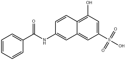 2-苯甲酰基氨基-5-萘酚-7-磺酸,132-87-6,结构式