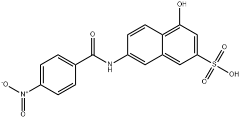 4-hydroxy-7-[(4-nitrobenzoyl)amino]naphthalene-2-sulphonic acid 结构式