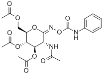 O-(2-ACETAMIDO-3,4,6-TRI-O-ACETYL-D-GLUCOPYRANOSYLIDENE)AMINO N-PHENYL CARBAMATE Struktur