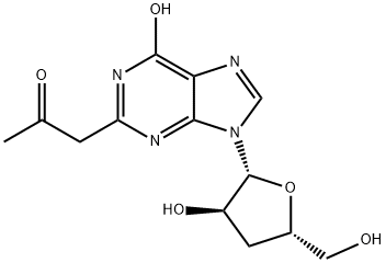 2-Acetonyl-9-[3-deoxy-beta-d-ribouranosyl]hypoxanthine 化学構造式