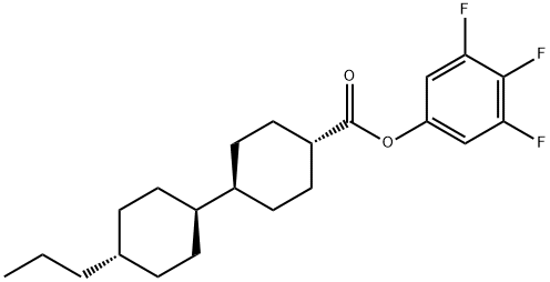 3，4，5-トリフルオロフェニル＝trans-4’-プロピルビシクロヘキシル-4-カルボキシラート 化学構造式