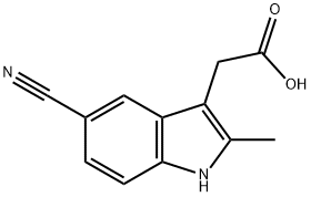 5-氰基-2-甲基吲哚-3-乙酸, 13218-36-5, 结构式