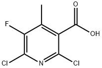2,6-二氯-5-氟-4-甲基-3-吡啶羧酸 结构式