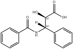 (2R,3S)-2-ヒドロキシ-3-フェニル-3-(ベンゾイルアミノ)プロピオン酸 化学構造式