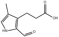 3-(2-甲醛-4-甲基吡咯)-丙酸, 132281-87-9, 结构式